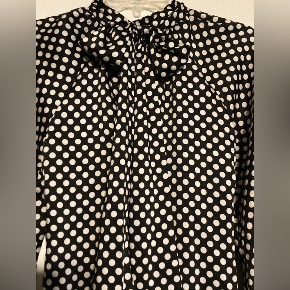 New Zara Black And White Polka Dot Dress - Picture 5 of 16